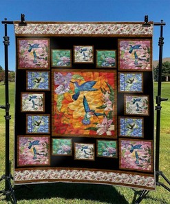 Hummingbird Personalized Quilt Bedding Set Blanket for Home Decor and Family Gifts