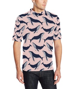 Humpback Whale Pattern Print Design 02 Men Polo Shirt