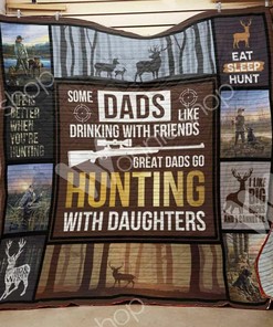 Hunting Dad Personalized Quilt Blanket Bedding Set for Home Decor and Family Gifts