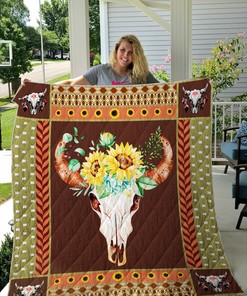 Hunting Sunflower Personalized Quilt Blanket Bedding Set for Home Decoration and Gifts for Family