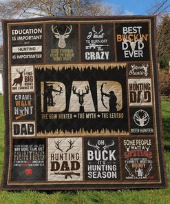 Hunting The Bow Hunter The Myth The Legend Quilt Bedding Set Blanket FatherS Day