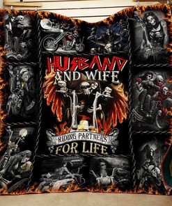 Husband And Wife Riding Partners For Life Quilt Bedding Set Bedroom Decor, Gifts for Family