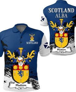 Hutton Scottish Family Crest Scotland Special Polo Shirt - Golf Shirt