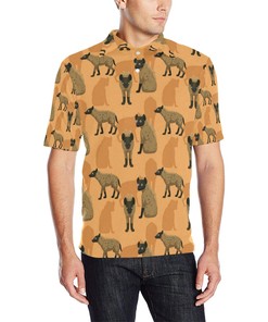 Hyena Pattern Print Design 01 Men Polo Shirt