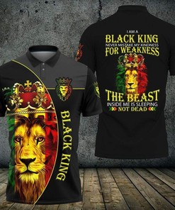 I Am A Black King Lion Polo Shirt