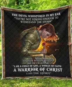 I Am Child Of God I Am A Storm Premium Blanket Quilt Bedding Set Bedroom Decor, Gifts for Family