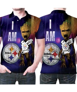 I Am Groot Steelers Pittsburgh Steelers Logo 3D Printed Gift For Pittsburgh Steelers Fan Polo Shirt
