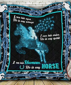 I Am His Human He Is My Horse Quilt Bedding Set - Great for Family Gifts