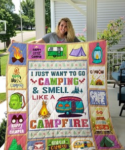 I Just Want To Go Camping And Smell Like A Campfire Quilt Bedding Set Blanket