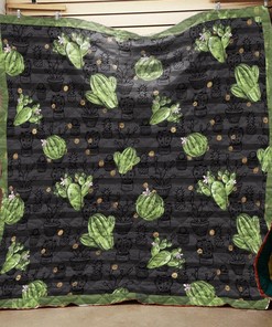 I Love Cactus, Love Succulent Quilt Bedding Set - Great for Bedroom Decor and Family Gifts