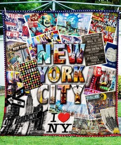I Love New York City Quilt Bedding Set Blanket