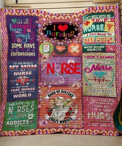 I Love Nursing Customized Quilt Bedding Set for Bedroom Decor and Family Gifts
