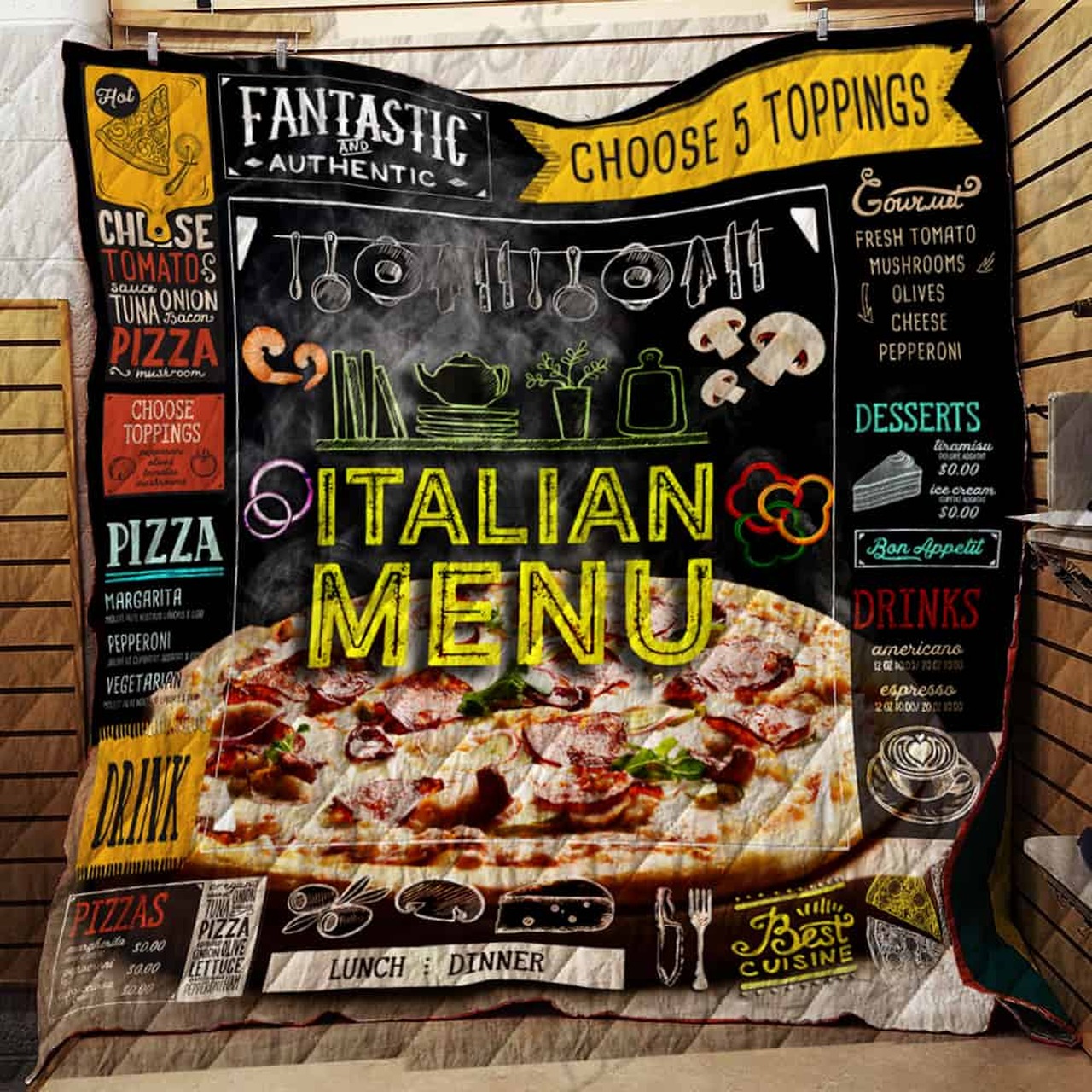 I Love Pizza Quilt Bedding Set - Ideal for Foodie Bedroom Decor and Family Gifts