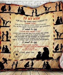 I Love You Mom And Son Blanket Quilt Bedding Set Bedroom Decor, Gifts for Family