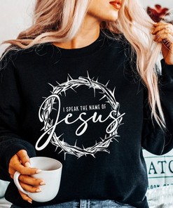 I Speak The Name of Jesus T Shirt, Religious Bible Christian Faith Shirt