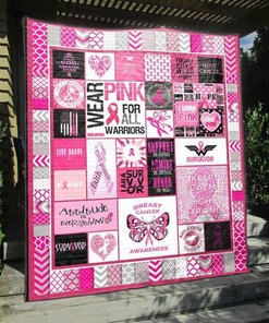 I Wear Pink Personalized Quilt Bedding Set Blanket Great for Bedroom Decor and Family Gifts