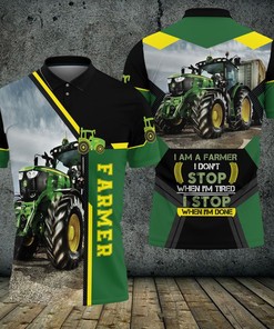 I’M A Farmer I Stop When I’M Done 3D All Over Printed Polo Shirt