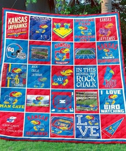 Ideal Ncaa Kansas Jayhawks Bedding Set Quilt Blanket - Gifts for Fans & Bedroom Decor