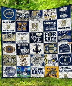 Ideal Ncaa Navy Midshipmen Bedding Set Quilt Blanket - Gifts for Fans & Bedroom Decor
