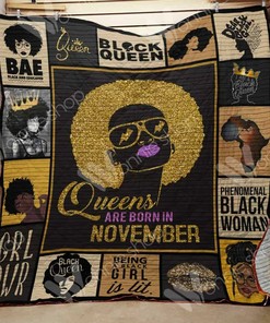 Ideal November Black Women Bedding Set Quilt Blanket - Gifts for Fans & Bedroom Decor