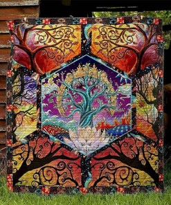 Ideal Tree Of Life Quilt Bedding Set - Great for Bedroom Decor and Family Gifts