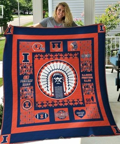 Illinois Fighting Illini Quilt Bedding Set - Great for Bedroom Decor and Family Gifts