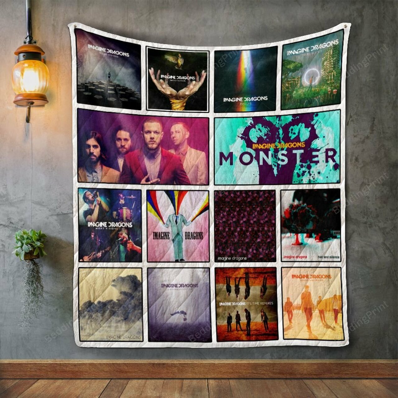Imagine Dragons Album Covers Personalized Quilt Bedding Set for Bedroom Decor and Family Gifts