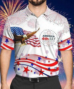 Independence Day America 4Th July With Eagle Polo Shirt