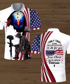 Independence Day Eagle Veteran Only Two Defining Forces Have Ever Polo Shirt