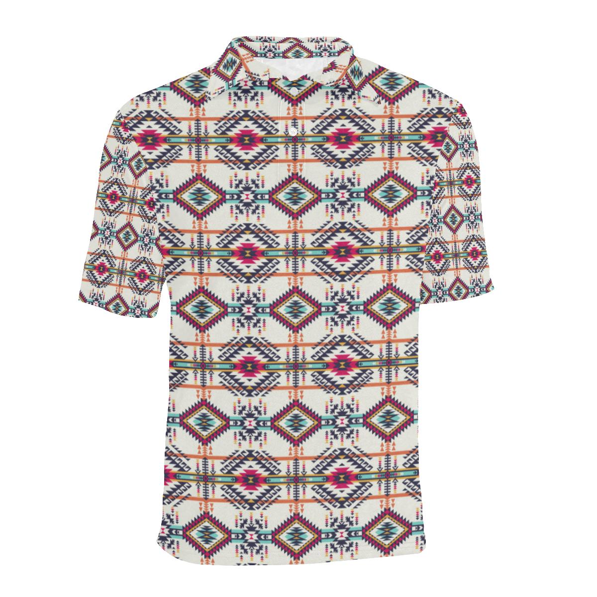 Indian Navajo Art Themed Design Print Men Polo Shirt - Image 2