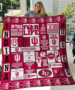 Indiana Hoosiers Blanket Quilt Bedding Set for Personalized Home Decor, Great for Gifts for Fans