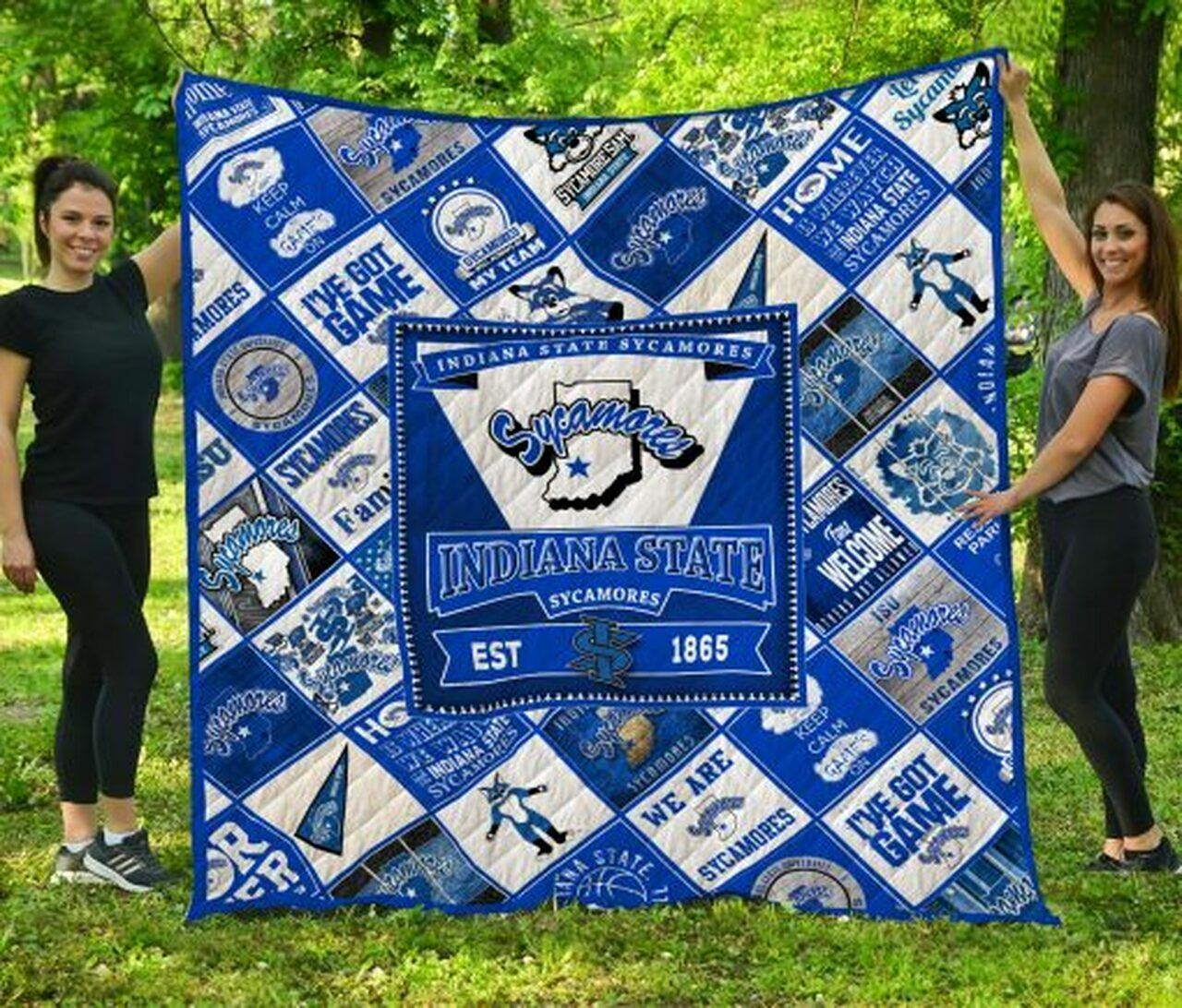 Indiana State Sycamores Personalized Quilt Bedding Set for Home Decoration & Family Gifts