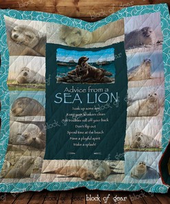 Inspirational Sea Lion Quilt Bedding Set Blanket - Suitable for Home Decor and Picnics