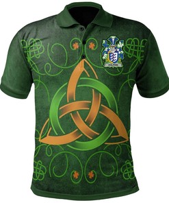 Ireland Clothing - Dolphin or Dolphyn Irish Family Crest Polo Shirt - Celtic Triquetra Knot