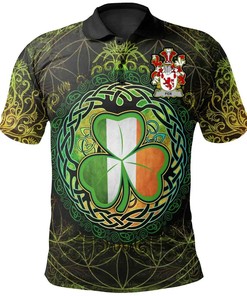 Ireland Clothing - Fox Irish Family Crest Polo Shirt - Irish Shamrock Triangle