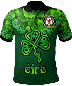 Ireland Clothing - House of FOX Irish Family Crest Polo Shirt - Irish Shamrock Triangle