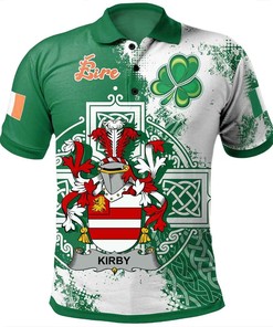Ireland Clothing - Kirby or O'Kirby Irish Family Crest Polo Shirt - Irish Celtic Cross
