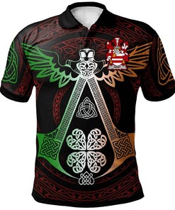 Ireland Clothing - Kirby or O'Kirby Irish Family Crest Polo Shirt - Irish Celtic Symbols and Ornaments