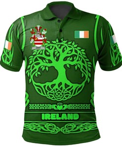 Ireland Clothing - Kirby or O'Kirby Irish Family Crest Polo Shirt - Symbol of Celtic