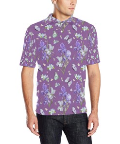 Iris Pattern Print Design Ir09 Men Polo Shirt