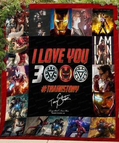 Iron Man I Love You 3000 Quilt Bedding Set Blanket Thank You Tony Stark Quilt Bedding Set