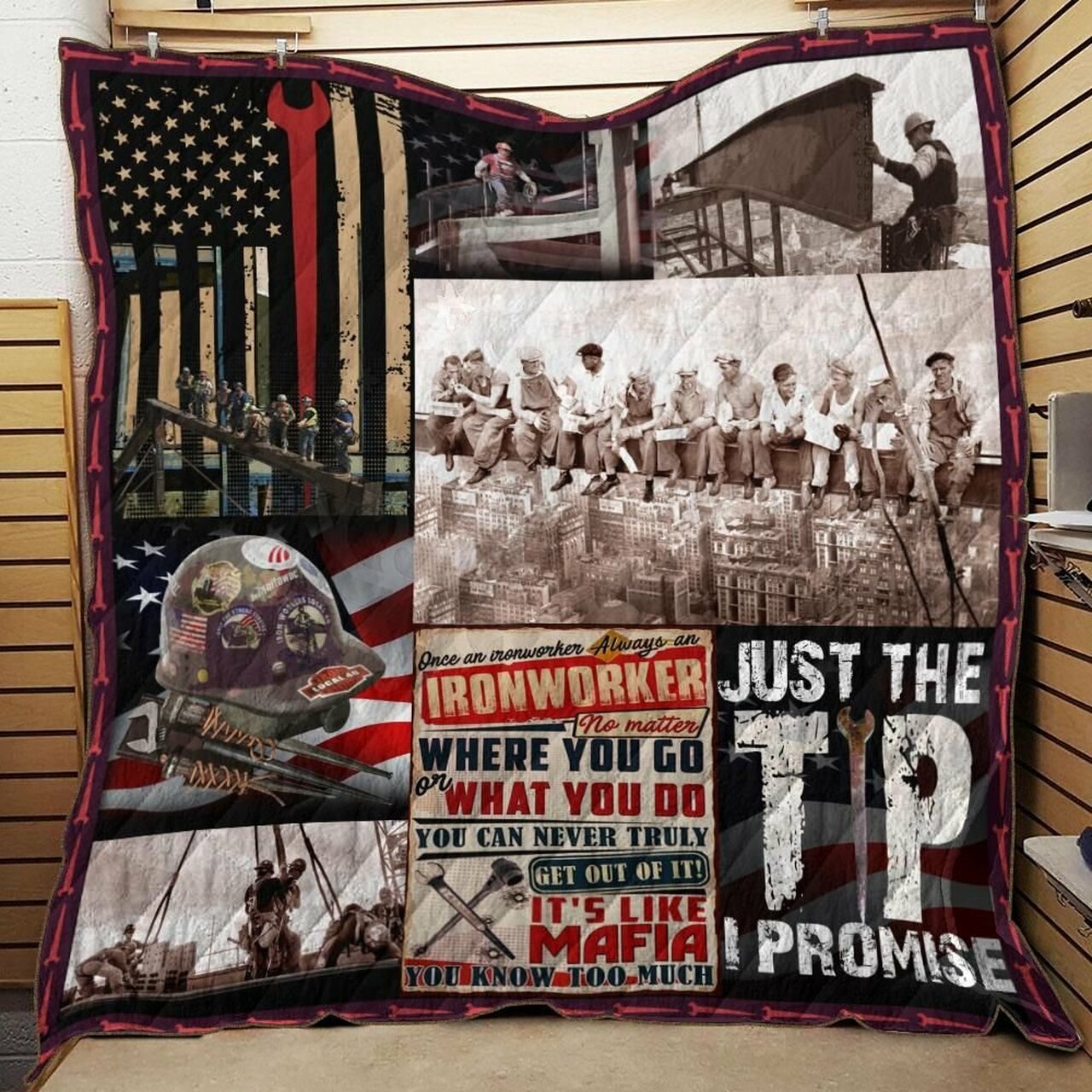 Ironworker Awesome Personalized Quilt Bedding Set for Home Decoration and Family Gifts.