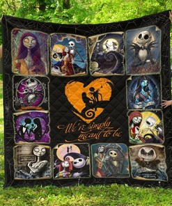 Jack & Sally Nightmare Before Christmas Fan Gift Quilt Bedding Set Bedroom Decor, Gifts for Family