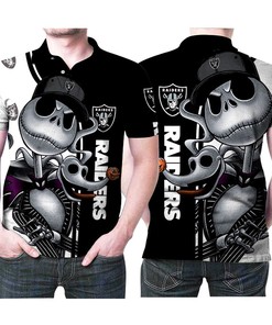 Jack Skellington Las Vegas Raiders Snapback Logo 3D Printed Gift For Las Vegas Raiders Fan Polo Shirt