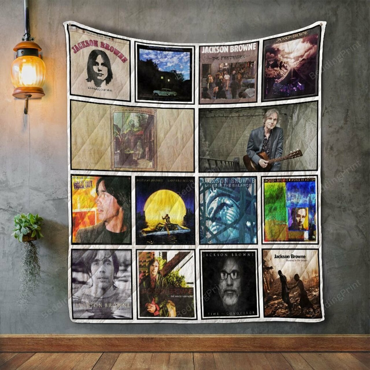 Jackson Browne Album Covers Quilt Blanket Bedding Set, Suitable for Home and Picnic, Great Gifts for Fans and Family