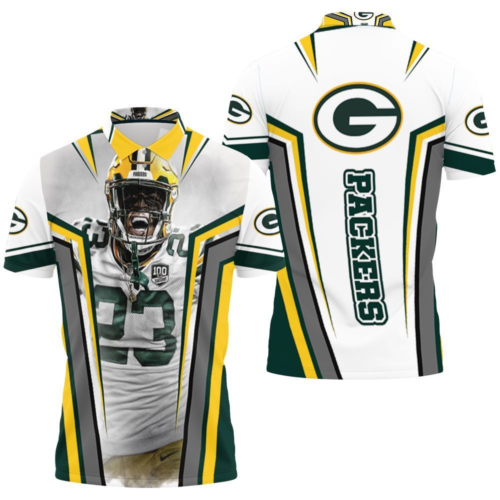 Jaire Alexander 23 Green Bay Packers White Theme 3D Polo Shirt