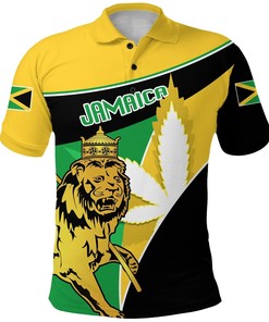 Jamaica Lion Polo Shirt Flag Version K13