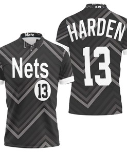 James Harden Nets 2020-21 Earned Edition Black Jersey Inspired Style Polo Shirt
