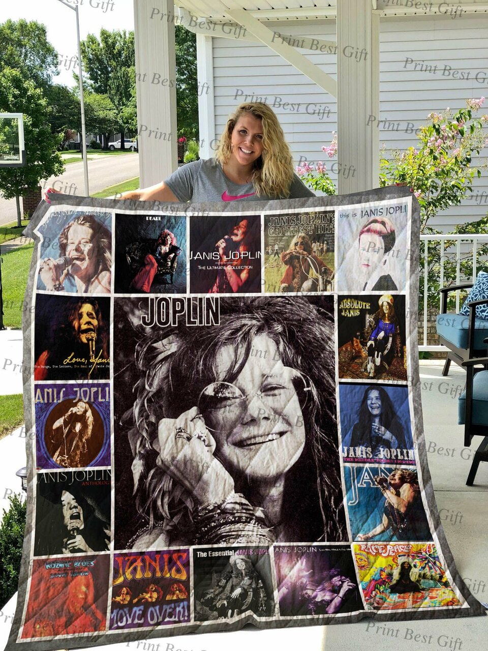 Janis Joplin Albums Cover Poster Quilt Bedding Set Blanket Bedroom Decor, Gifts for Family