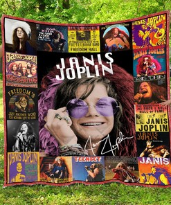Janis Joplin Quilt Bedding Set - Ideal for 70s Music Fans and Family Gifts